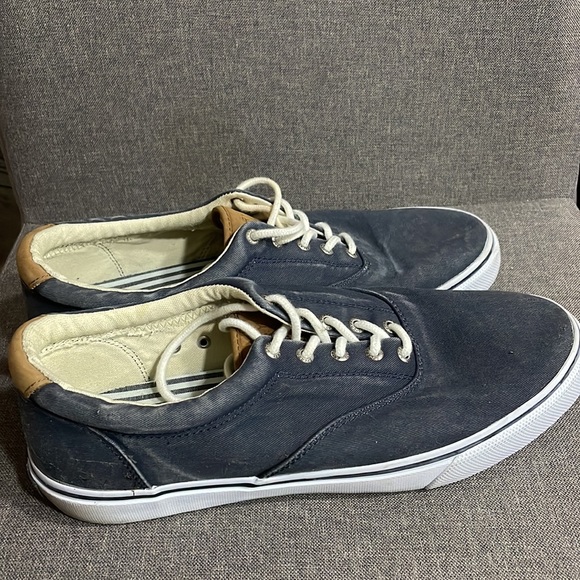 Men's Sperry Striper Top Sider Navy Canvas Boat Shoes Size 12W - Picture 7 of 7